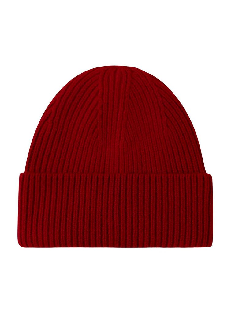 Bonnet en laine mixte, chaud pour l'hiver, tricoté et épais, doux extensible, coupe - vent, modèle Vic - Bonnets - Bordeaux
