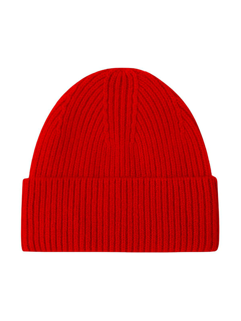 Bonnet en laine mixte, chaud pour l'hiver, tricoté et épais, doux extensible, coupe - vent, modèle Vic - Bonnets - Rouge