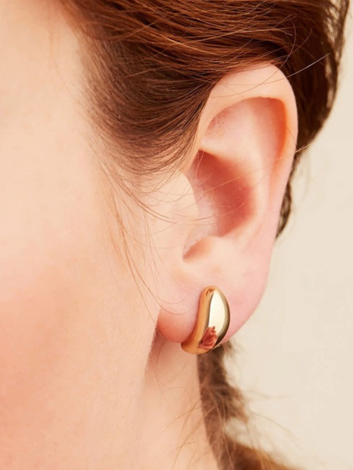 Boucles d'oreilles dorées, acier inoxydable, forme conique, femme, look moderne, modèle Rachelle - Boucles d'oreilles - Or 34 mm