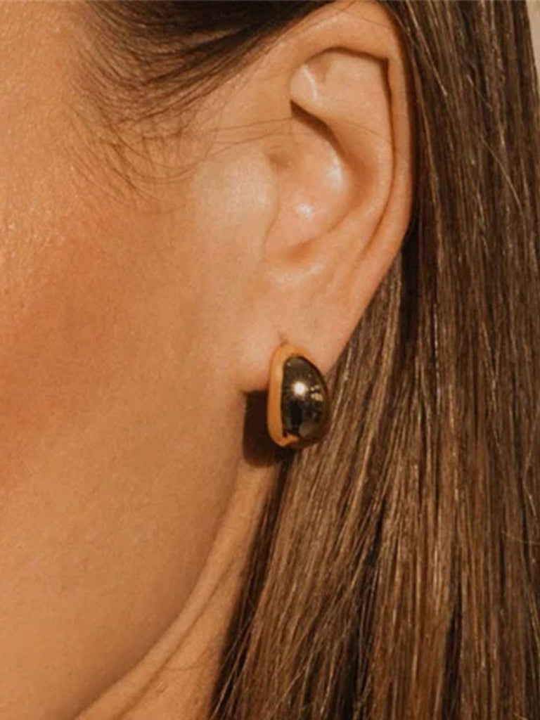 Boucles d'oreilles dorées, acier inoxydable, forme conique, femme, look moderne, modèle Rachelle - Boucles d'oreilles - Or 34 mm