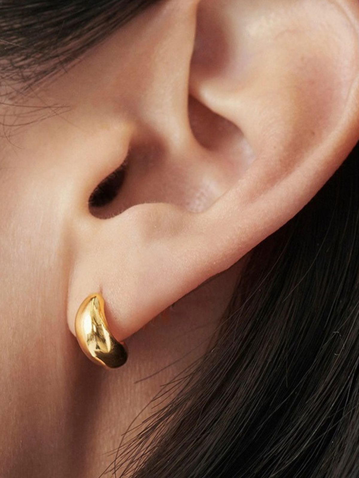 Boucles d'oreilles dorées, acier inoxydable, forme conique, femme, look moderne, modèle Rachelle - Boucles d'oreilles - Or 34 mm