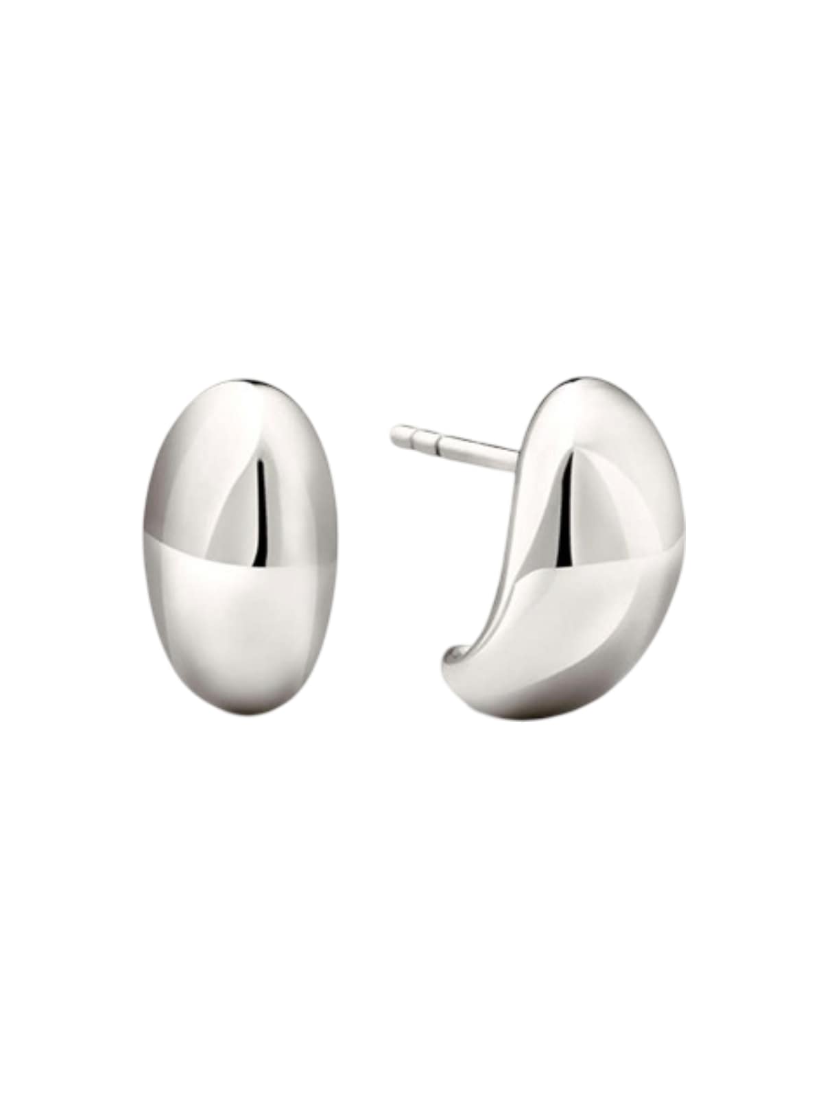 Boucles d'oreilles dorées, acier inoxydable, forme conique, femme, look moderne, modèle Rachelle - Boucles d'oreilles - Argent 34 mm