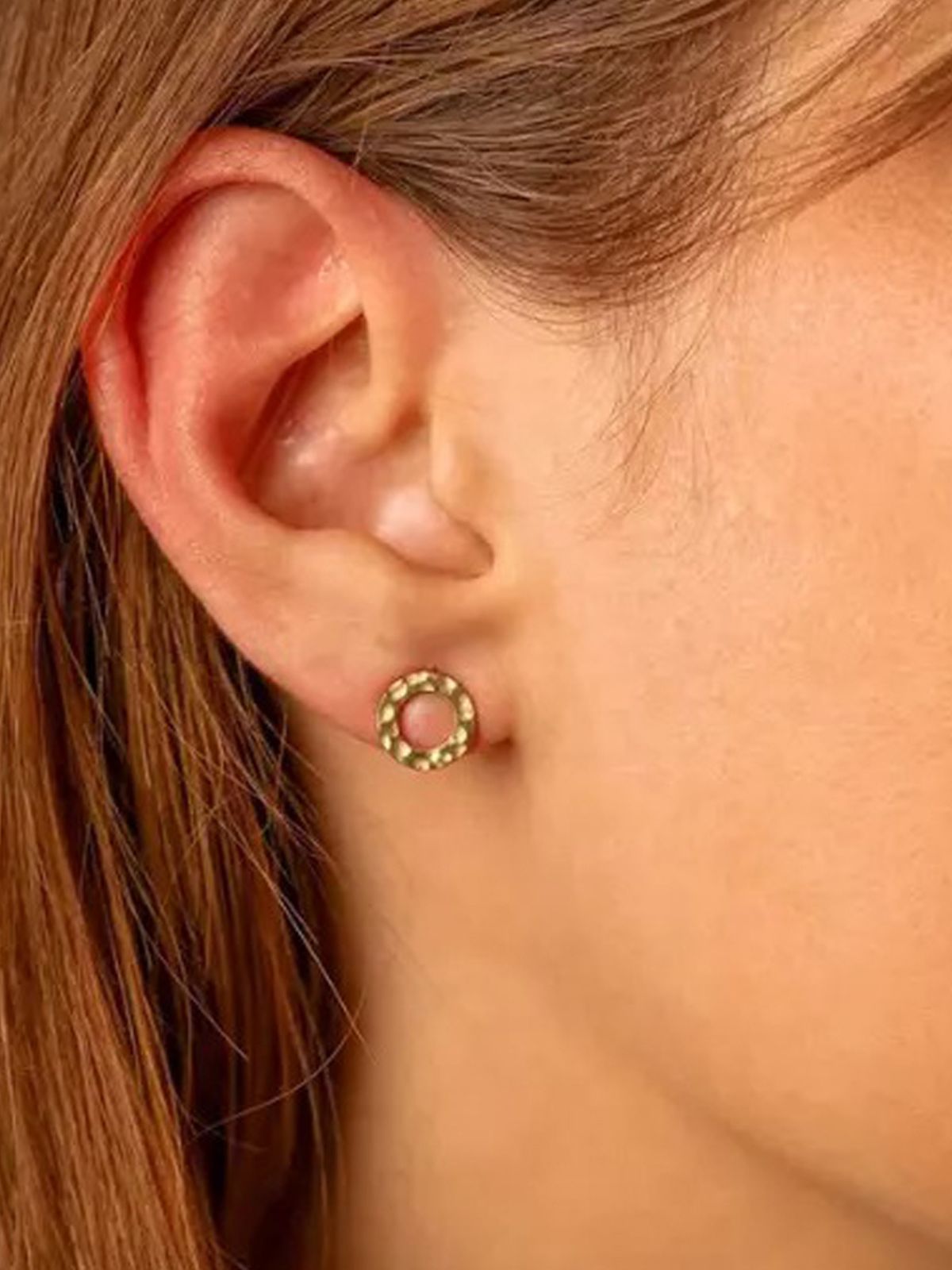 Boucles d'oreilles femme acier inoxydable, rondes géométriques, plaqué or, style minimaliste, légères, modèle Grace - Boucles d'oreilles - Or 8 mm