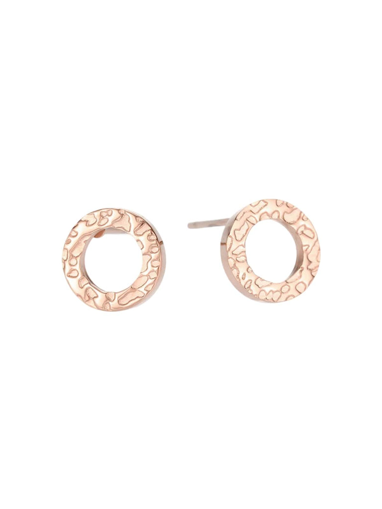 Boucles d'oreilles femme acier inoxydable, rondes géométriques, plaqué or, style minimaliste, légères, modèle Grace - Boucles d'oreilles - Or rosé 8 mm