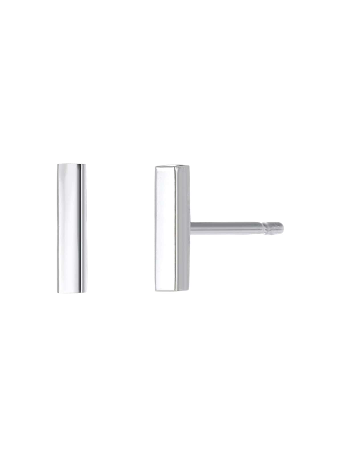 Boucles d'oreilles géométriques, design minimaliste, acier inoxydable 316, look punk, bijou moderne femme, modèle Nathalia - Boucles d'oreilles - Argent 8 mm
