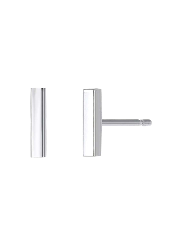 Boucles d'oreilles géométriques, design minimaliste, acier inoxydable 316, look punk, bijou moderne femme, modèle Nathalia - Boucles d'oreilles - Argent 8 mm