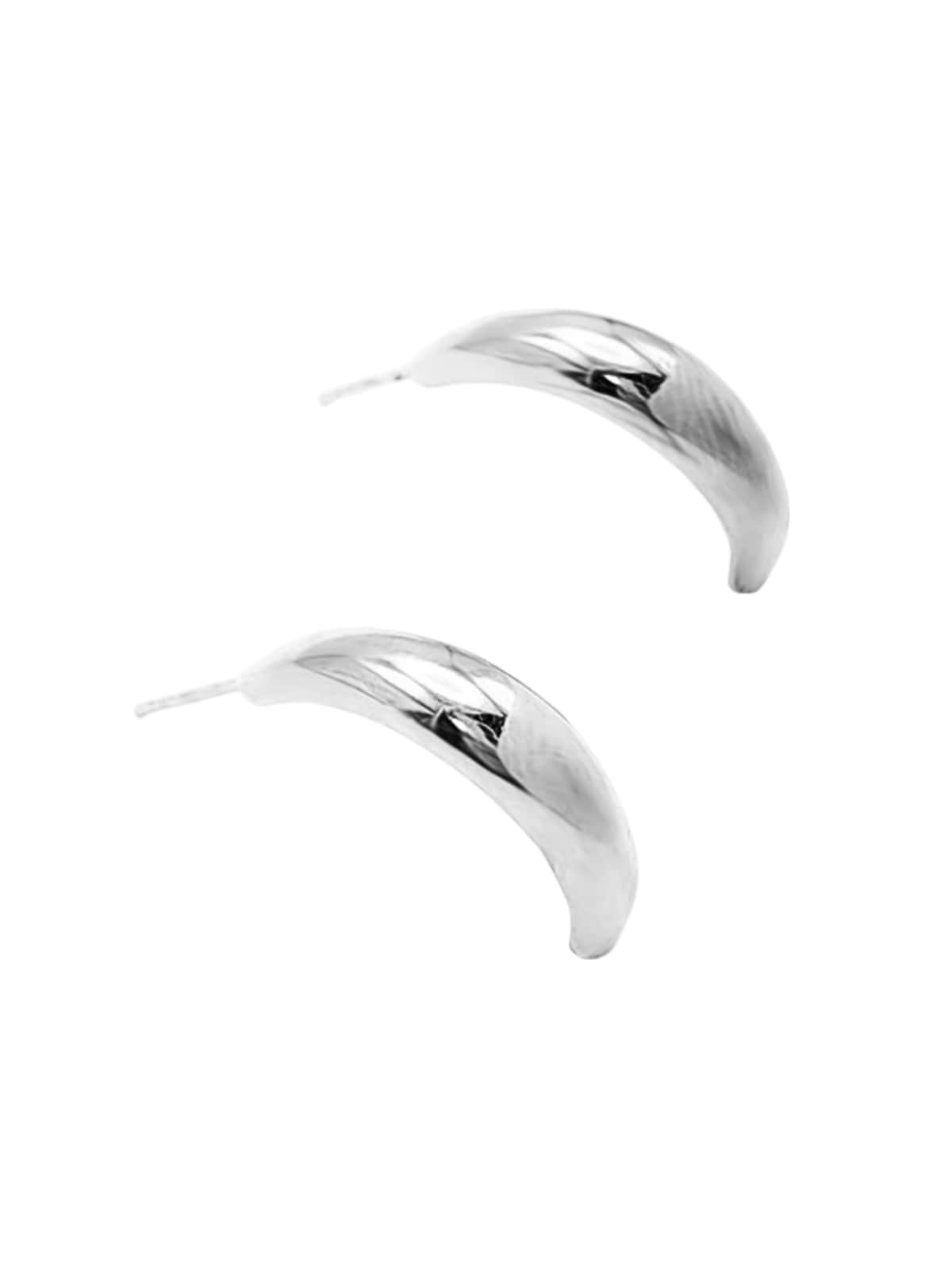 Boucles d’oreilles goutte dorée, acier titane, géométriques, design mode, pour femme, modèle Nine - Boucles d'oreilles - Argent 26 mm x 14 mm