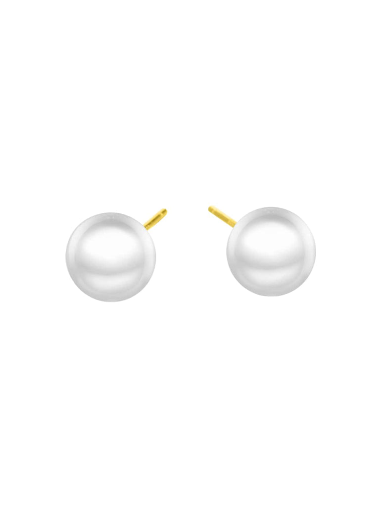 Boucles d’oreilles perles acier inoxydable, perles 4 mm 6 mm 8 mm, dorées or rose, modèle Eusebia - Boucles d'oreilles - Or 4 mm