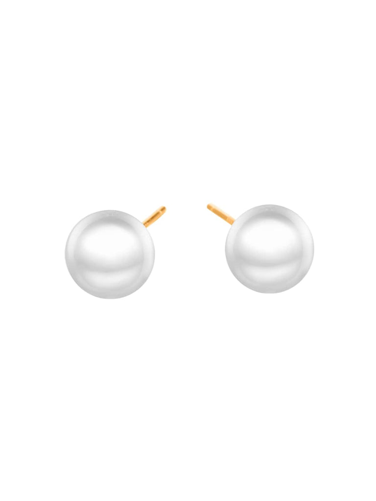 Boucles d’oreilles perles acier inoxydable, perles 4 mm 6 mm 8 mm, dorées or rose, modèle Eusebia - Boucles d'oreilles - Or rosé 4 mm
