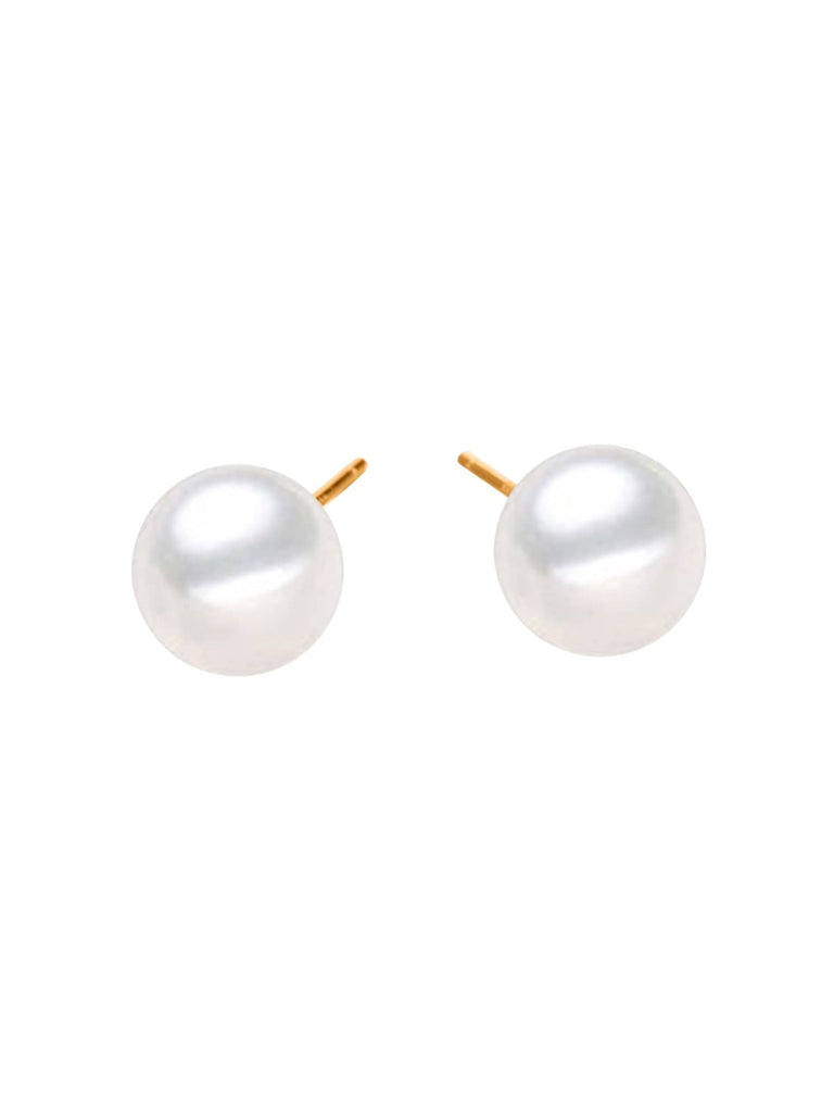 Boucles d’oreilles perles acier inoxydable, perles 4 mm 6 mm 8 mm, dorées or rose, modèle Eusebia - Boucles d'oreilles - Or rosé 4 mm