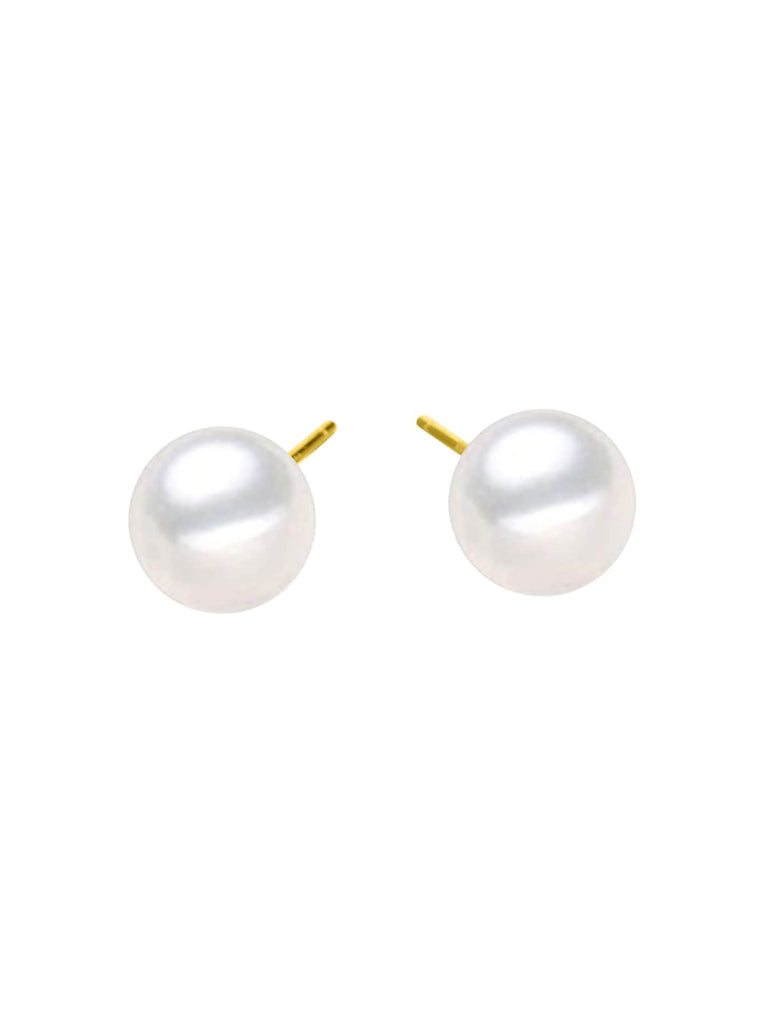 Boucles d’oreilles perles acier inoxydable, perles 4 mm 6 mm 8 mm, dorées or rose, modèle Eusebia - Boucles d'oreilles - Or 4 mm