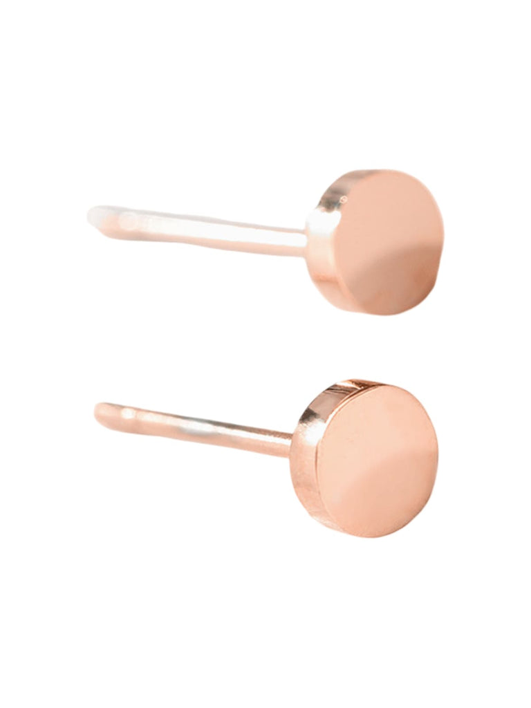 Boucles d’oreilles rondes acier inoxydable, petites créoles lisses, géométrie simple, finition brillante, modèle Euphroisie - Boucles d'oreilles - Or rosé 12 mm