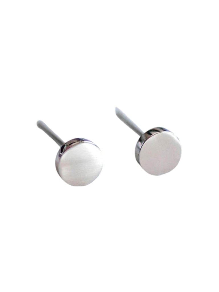 Boucles d’oreilles rondes acier inoxydable, petites créoles lisses, géométrie simple, finition brillante, modèle Euphroisie - Boucles d'oreilles - Argent 12 mm