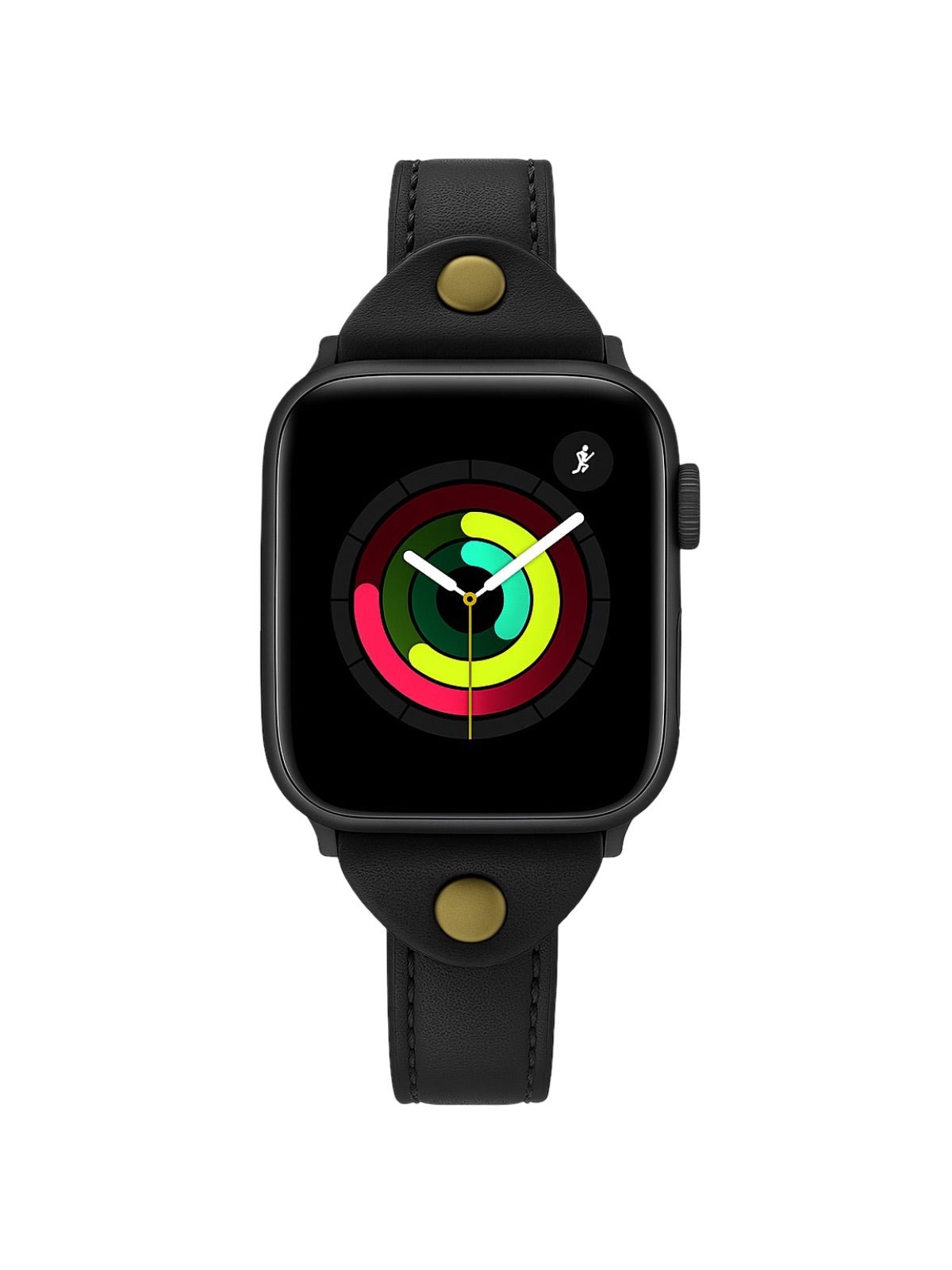 Bracelet Apple Watch, montre en cuir pour Apple Watch, confort, style, ajustable, compatible toutes séries, modèle Christelle - Bracelet Apple Watch - Noir 38 à 42mm