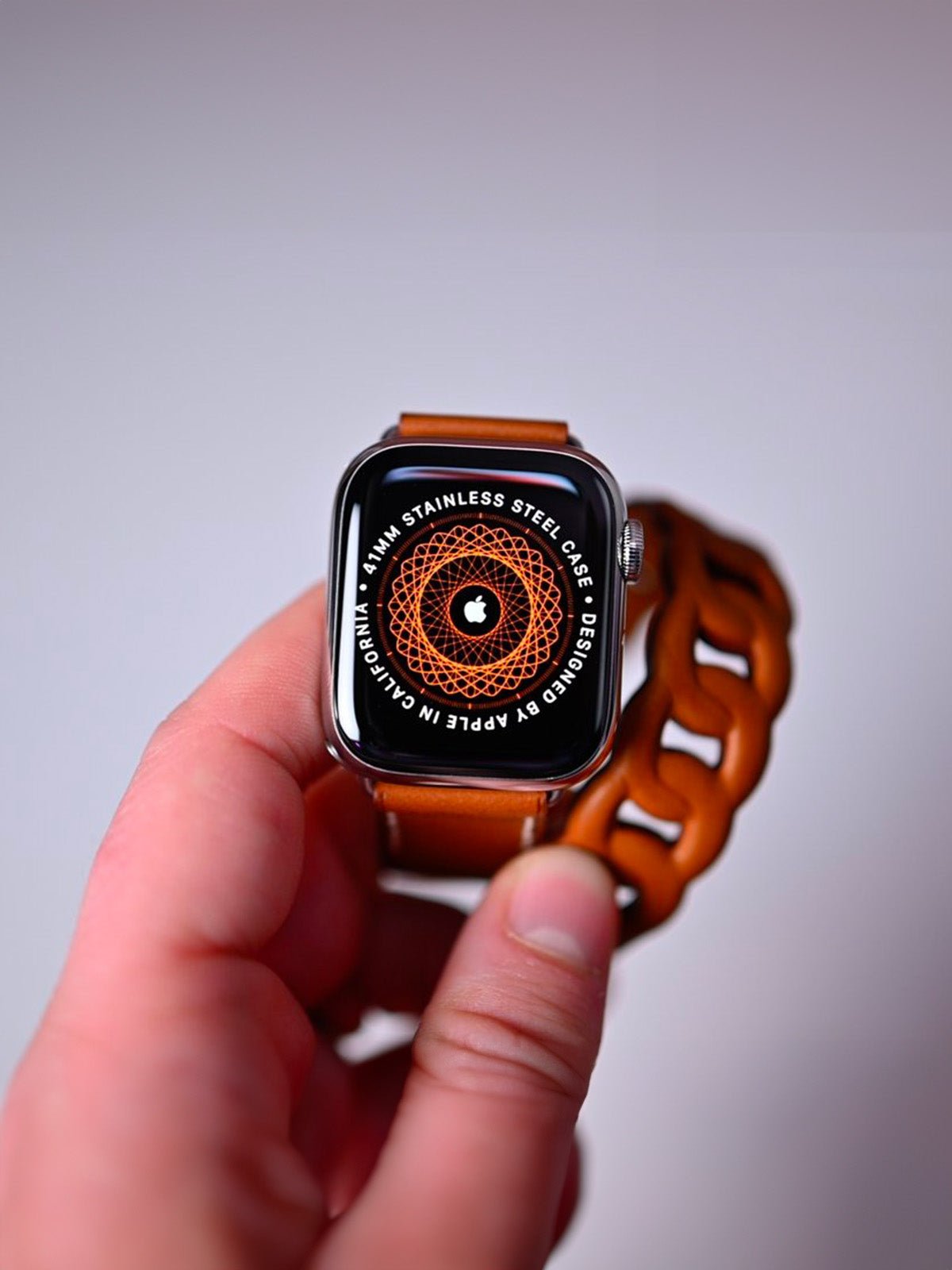 Bracelet double tour cuir Apple Watch, maillons larges, confort ajustable, style mode, compatible toutes séries, modèle Ezine - Bracelet Apple Watch - Marron 38 à 42mm