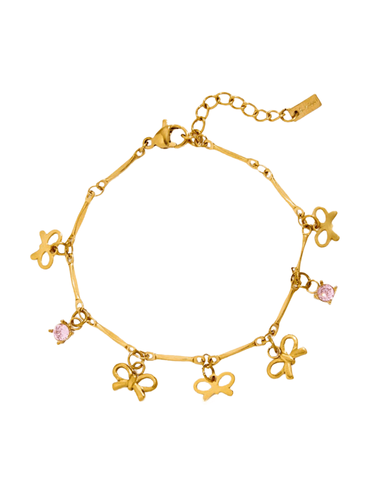 Bracelet en acier inoxydable doré à charms, cœurs, fleurs, croix, pierres colorées, breloques d'été, modèle Betty - Boucles d'oreilles - Style 4 Or