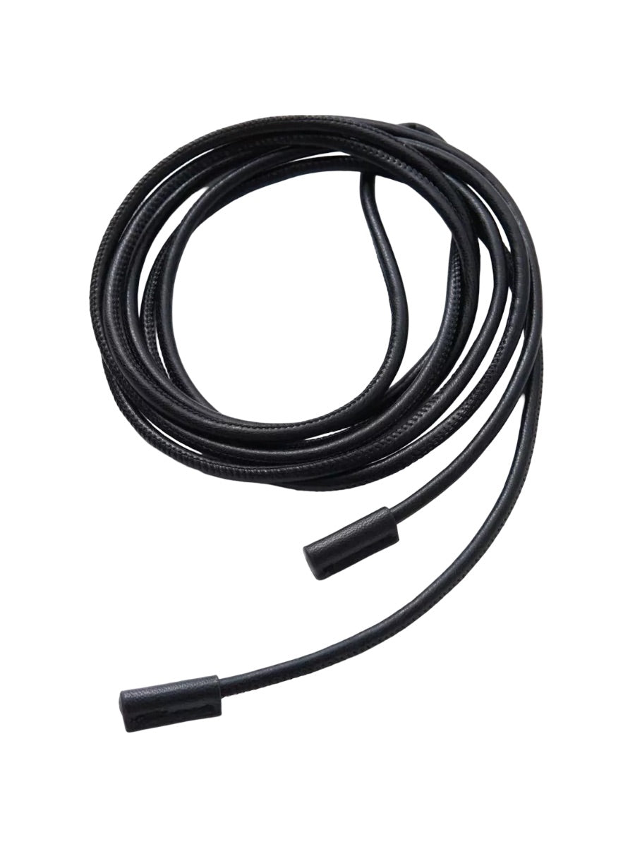 Ceinture fine à nouer, corde simili vegan, ceinture longue femme, accessoire taille robe, ceinture fine minimaliste, rétro automne, modèle Tina - Ceinture - Noire Unique (245 cm)