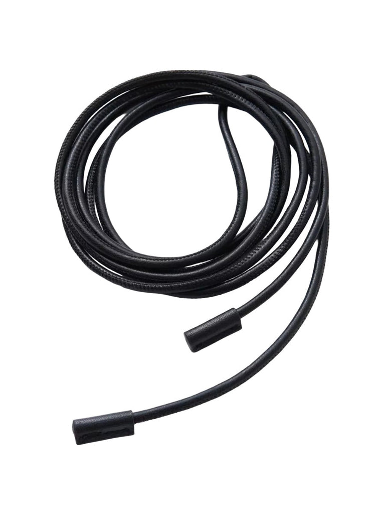 Ceinture fine à nouer, corde simili vegan, ceinture longue femme, accessoire taille robe, ceinture fine minimaliste, rétro automne, modèle Tina - Ceinture - Noire Unique (245 cm)