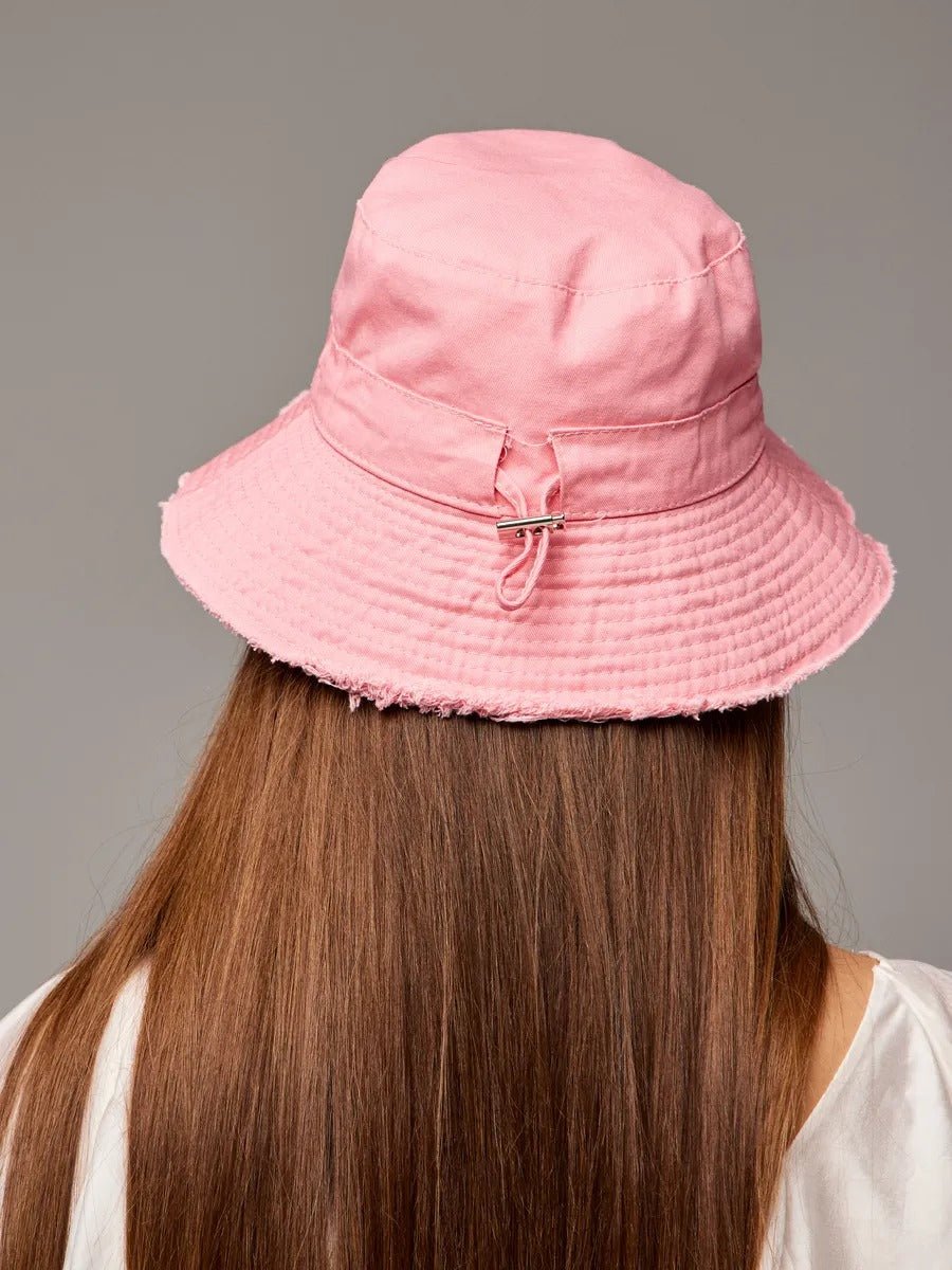 Chapeau bob, plage et été, protection solaire UPF 50+, coton doux, large bord, style y2k, panama moderne, modèle Arkel - Bob - Rose clair