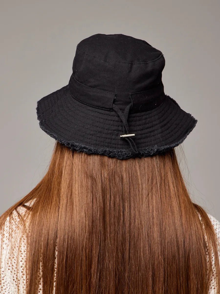 Chapeau bob, plage et été, protection solaire UPF 50+, coton doux, large bord, style y2k, panama moderne, modèle Arkel - Bob - Noir