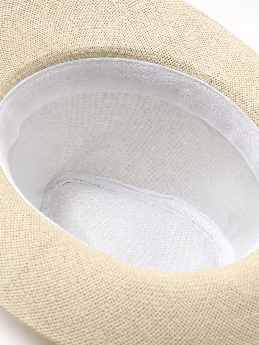 Chapeau cowboy homme, chapeau de paille western, été et plage, à large bord, respirant et décontracté, modèle Walid - Chapeau de paille - Beige