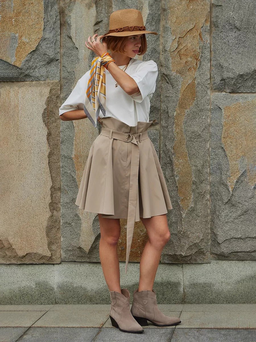 Chapeau de paille pour femme, été, large bord, chapeau de plage, corde intégrée, contre le soleil, modèle Uria - Chapeau de paille - Camel