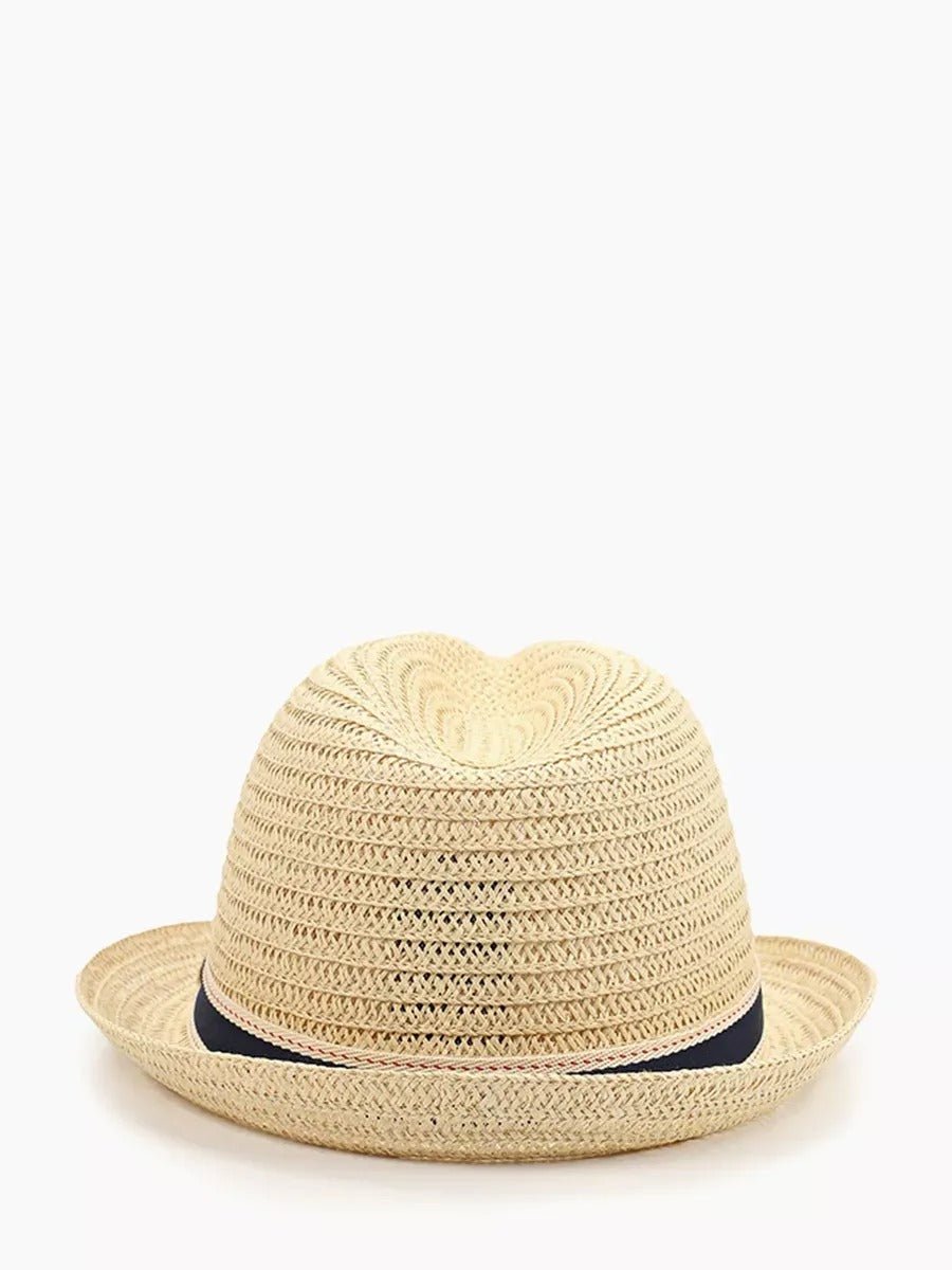 Chapeau de paille trilby, été homme et femme, plage, style panama, modèle Azur - Chapeau de paille - Beige