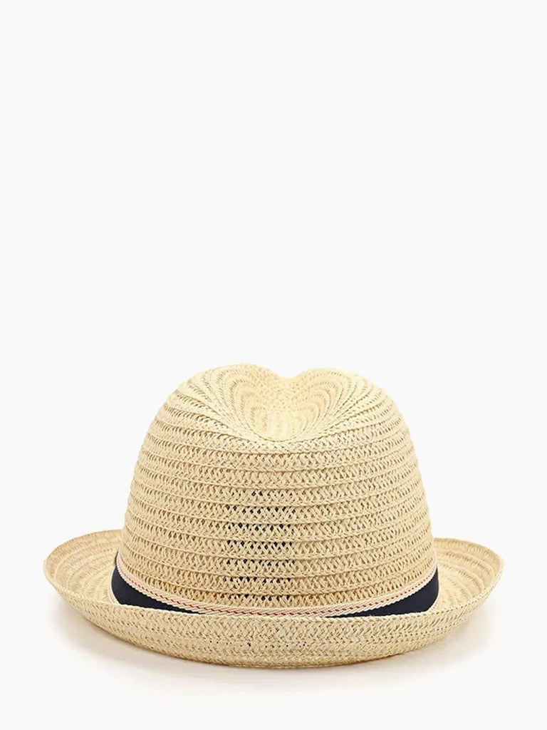 Chapeau de paille trilby, été homme et femme, plage, style panama, modèle Azur - Chapeau de paille - Beige