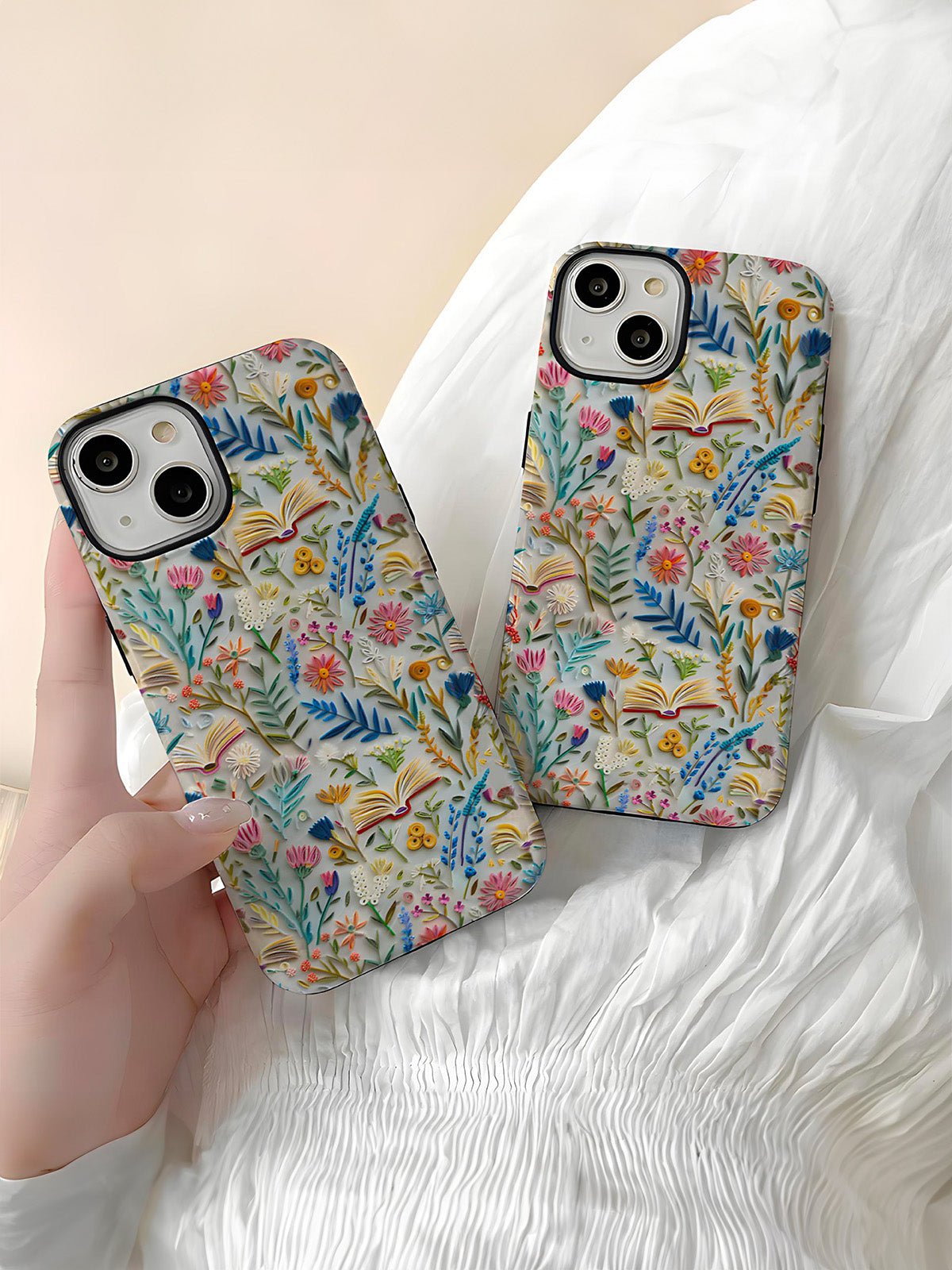 Coque iPhone fleurs en relief, protection anti - choc, design 3D effet papier, impression florale, rigide et fine, motif artistique coloré, modèle Olia - Coque iPhone - Multicolore iPhone XR