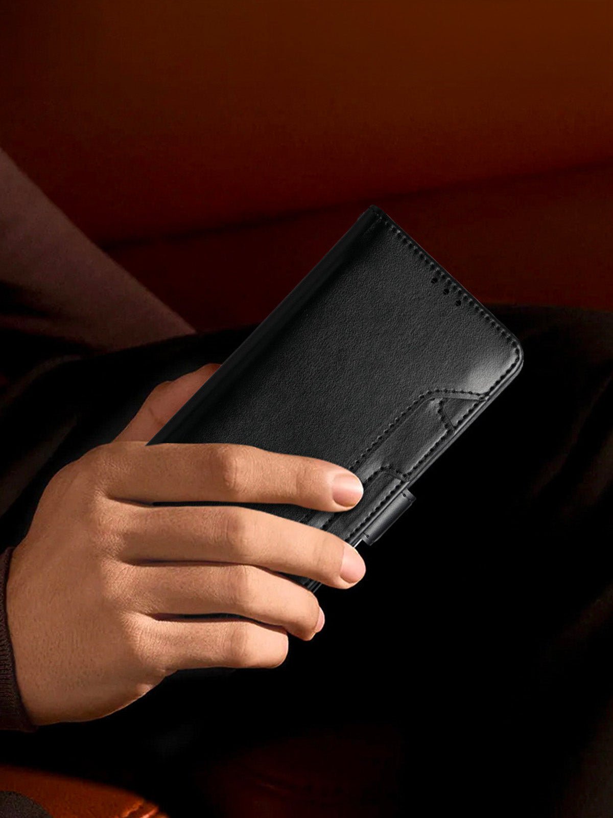 Coque portefeuille cuir magnétique, protection intégrale, support vidéo, rangement cartes, fermeture magnétique, modèle Kayza - Coque iPhone - Noir iPhone 12