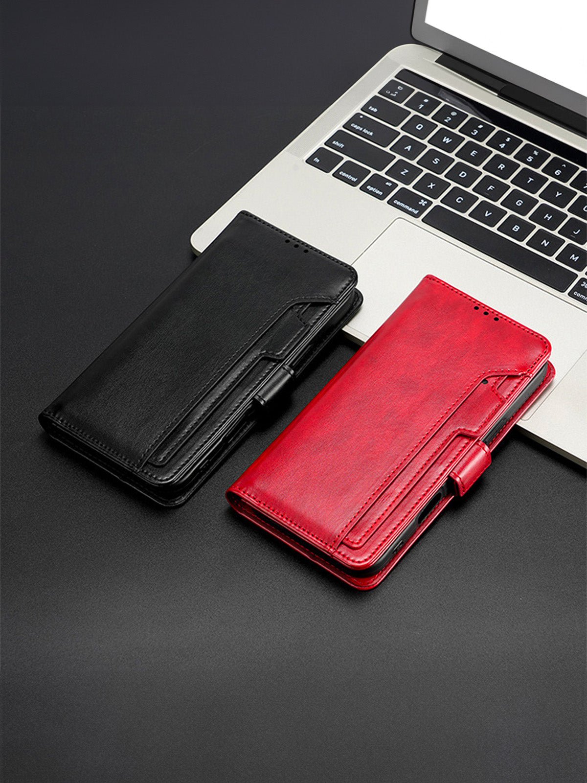 Coque portefeuille cuir magnétique, protection intégrale, support vidéo, rangement cartes, fermeture magnétique, modèle Kayza - Coque iPhone - Noir iPhone 12