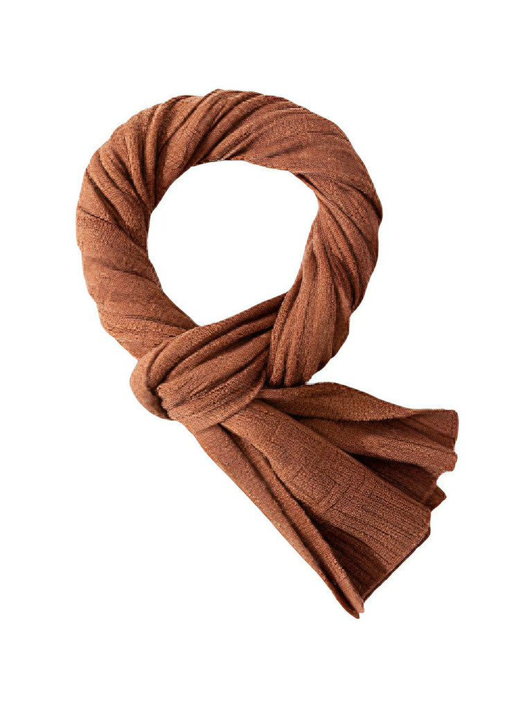 Écharpe en pure laine mérinos, tricotée à motifs lettres, douce et chaude, unisexe, longueur 180 cm, accessoire hiver confortable, modèle Yuna - Écharpe - Camel