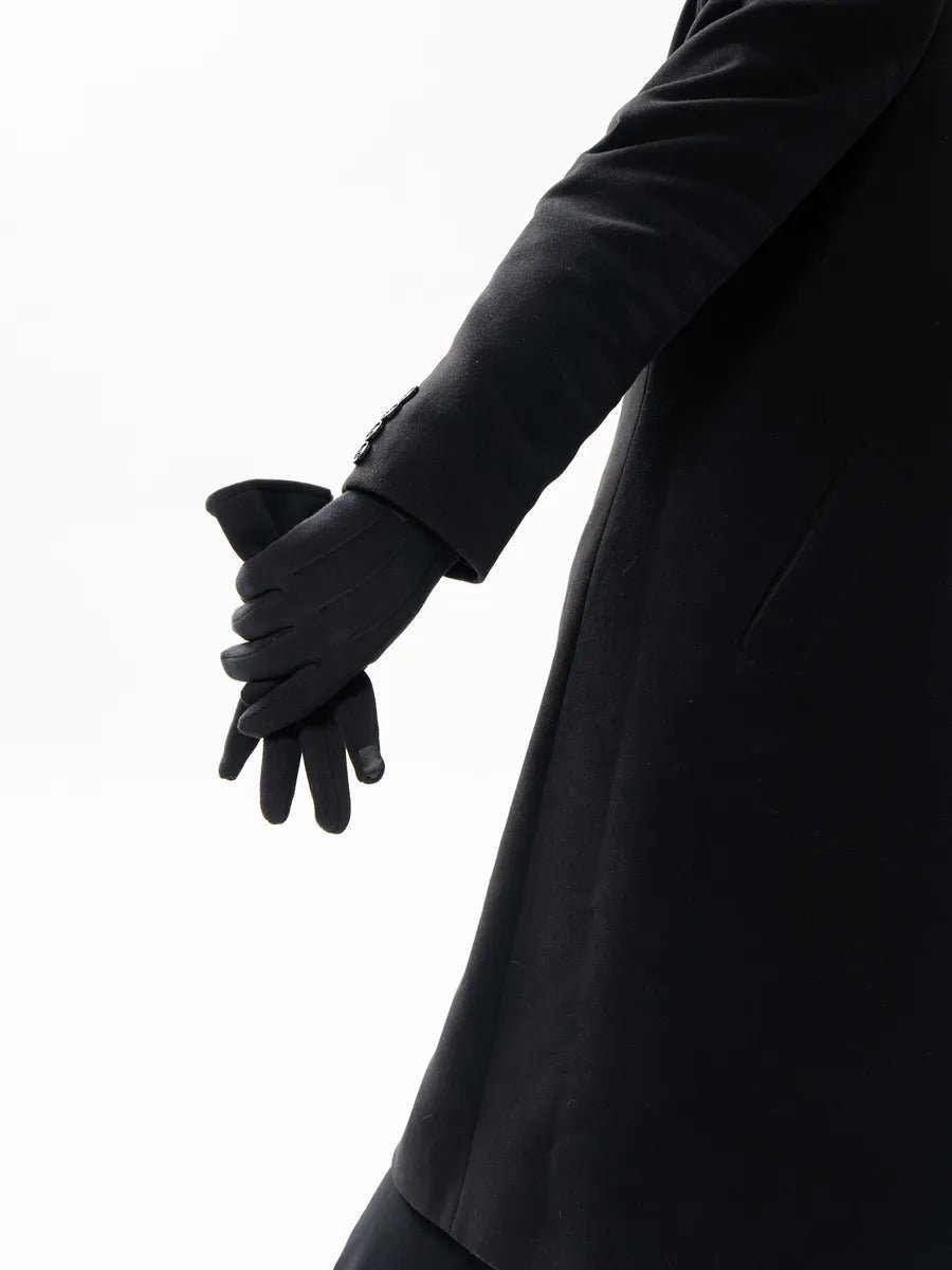 Gants d'hiver homme, tactiles, chauds en polyester, doublés en velours, résiste au froid, modèle Yann - Gants - Noir