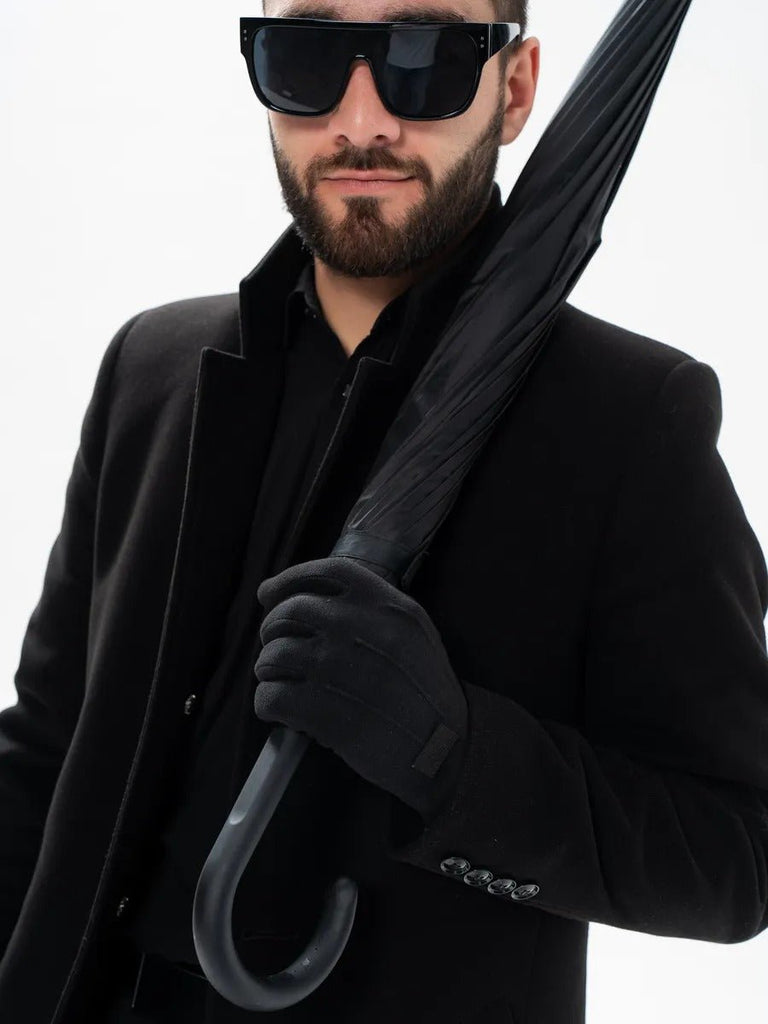 Gants d'hiver homme, tactiles, chauds en polyester, doublés en velours, résiste au froid, modèle Yann - Gants - Noir
