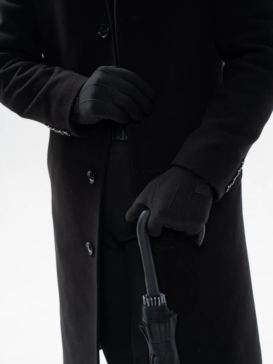 Gants d'hiver homme, tactiles, chauds en polyester, doublés en velours, résiste au froid, modèle Yann - Gants - Noir