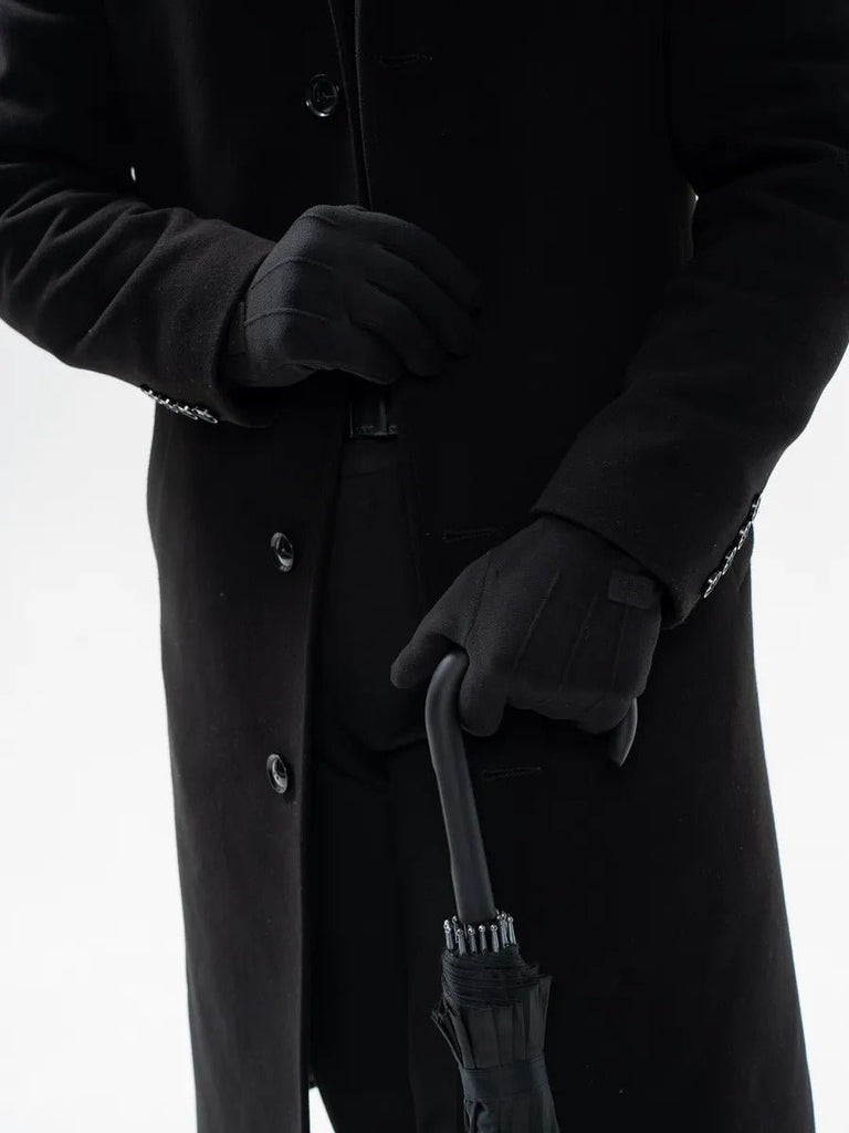 Gants d'hiver homme, tactiles, chauds en polyester, doublés en velours, résiste au froid, modèle Yann - Gants - Noir