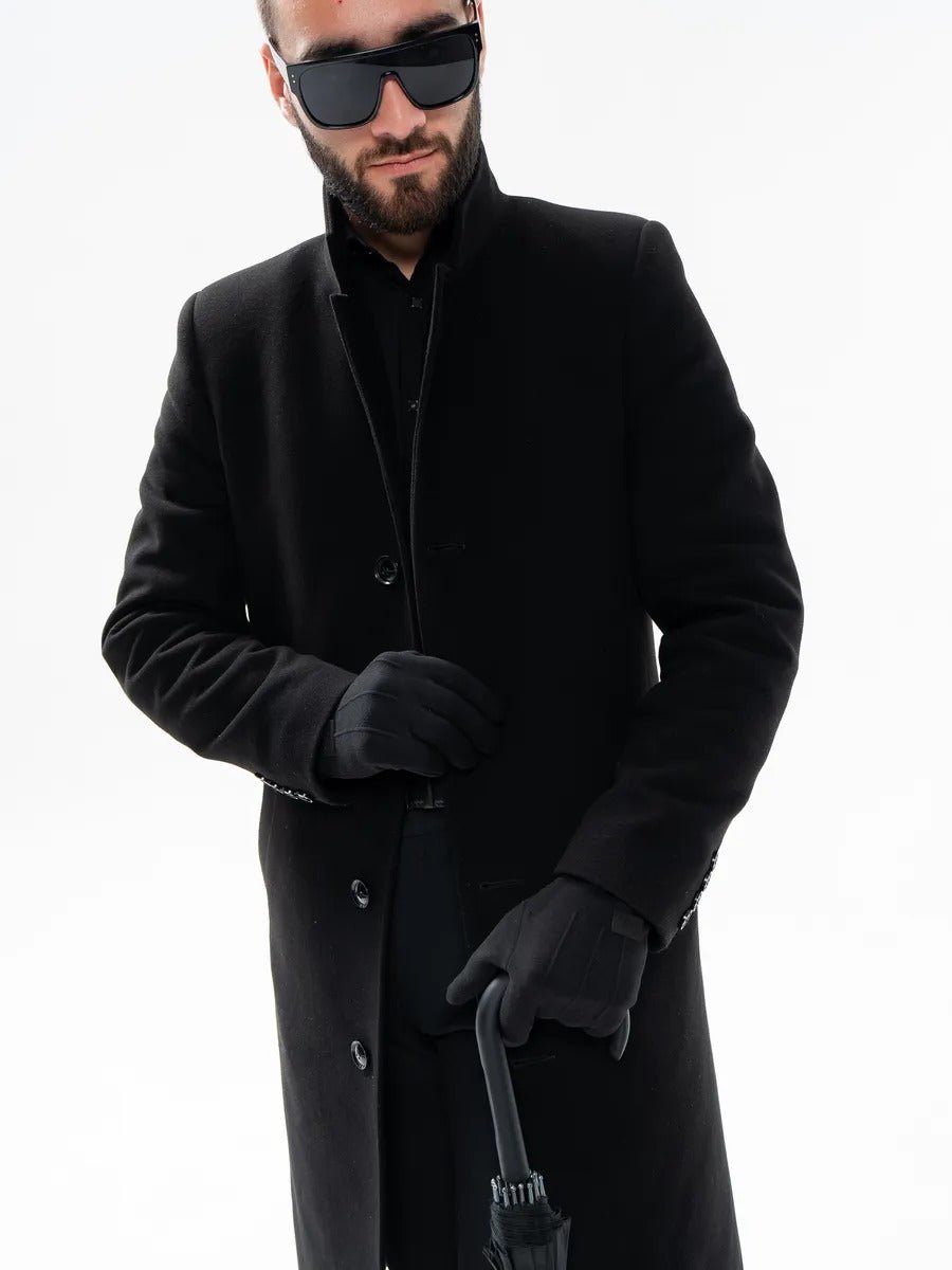 Gants d'hiver homme, tactiles, chauds en polyester, doublés en velours, résiste au froid, modèle Yann - Gants - Noir