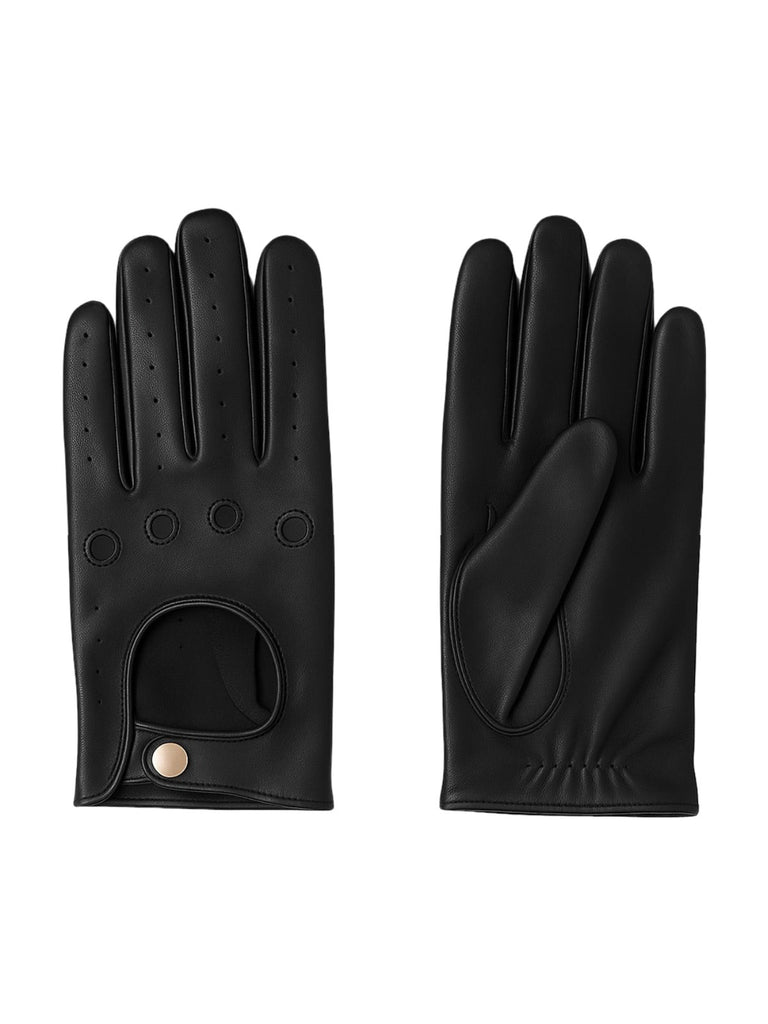 Gants en cuir homme moto, gants printemps automne, gants rétro en cuir souple, pour motard, respirants, style vintage urbain, modèle Trevor - Gants - Noir M