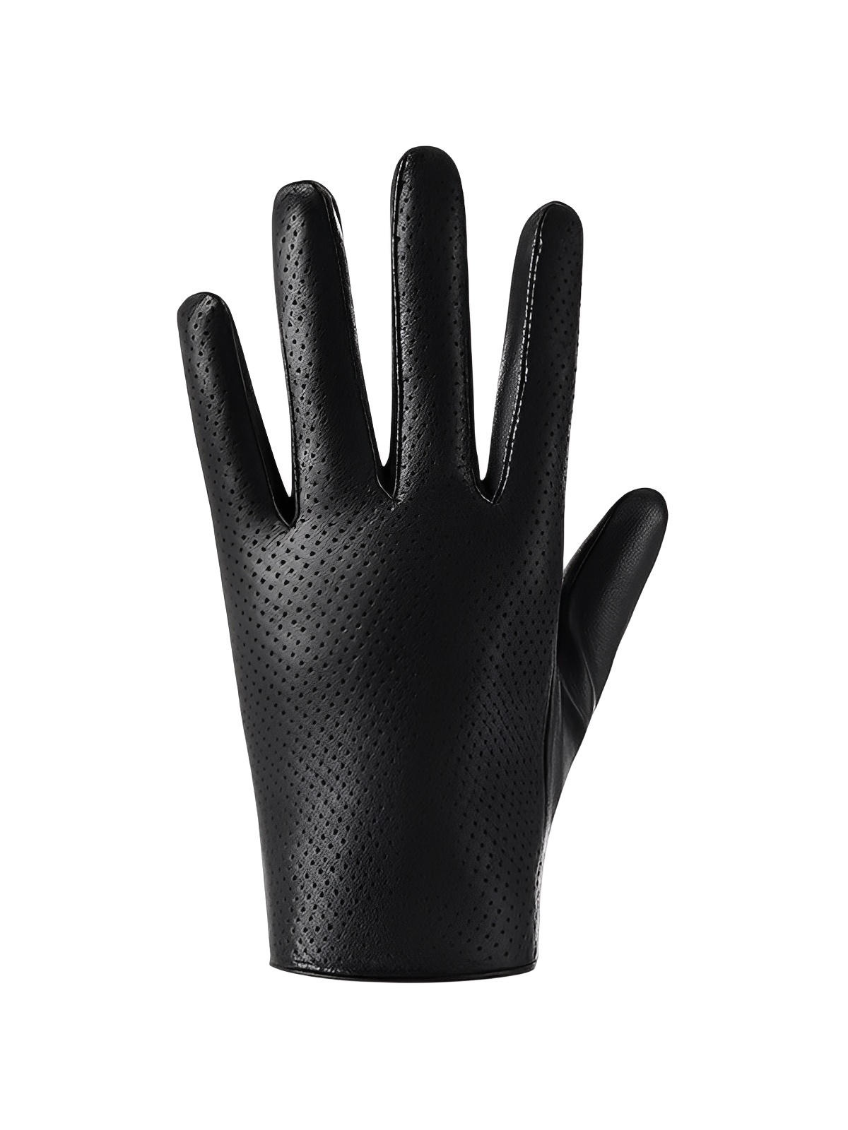 Gants en cuir homme printemps, gants tactiles cuir, gants microperforés légers, gants bouton pression habillés, gants de conduite homme, modèle Guillaume