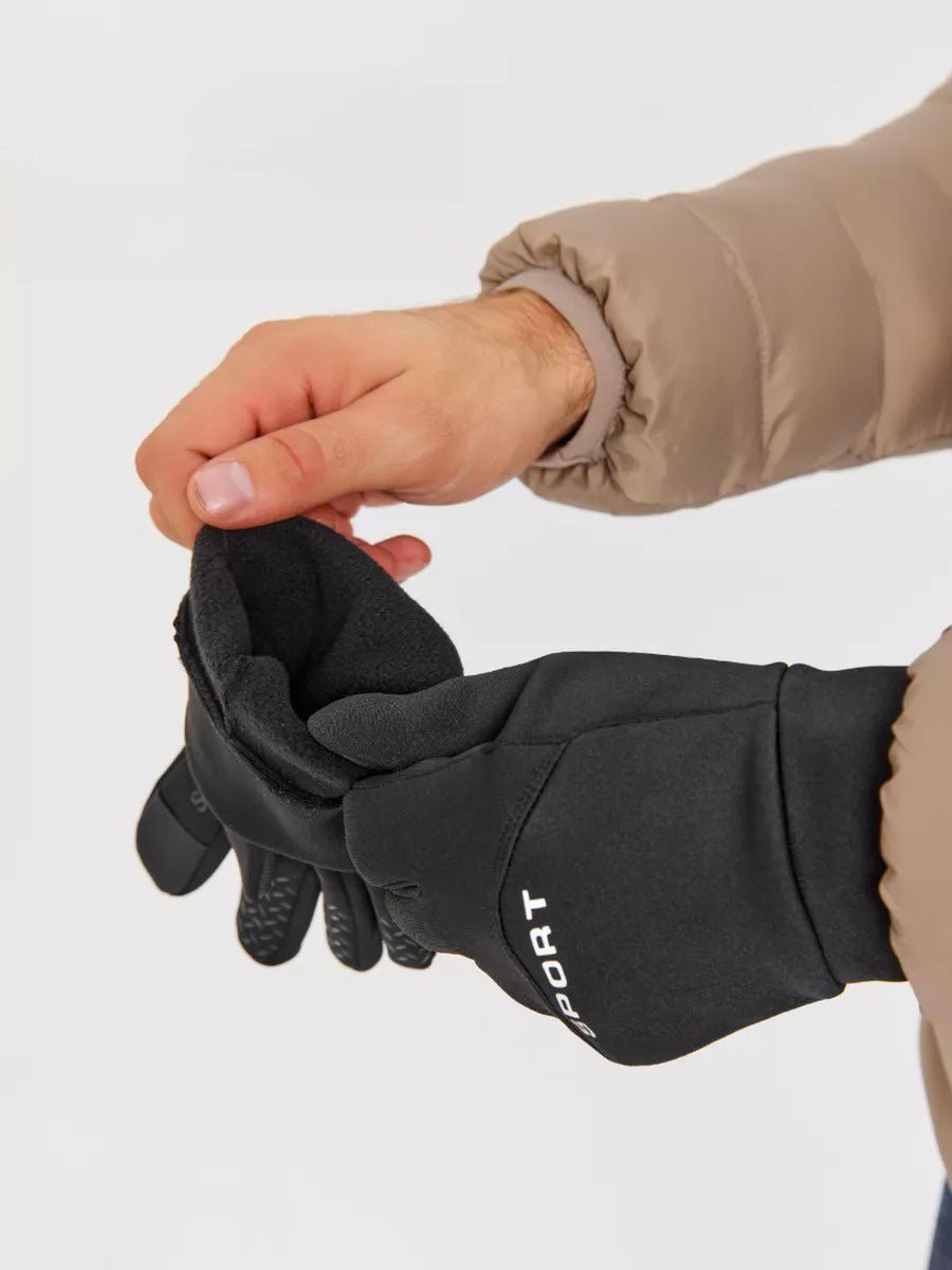 Gants tactiques d'hiver homme, gants tactiles sport, thermiques et anti - froid, anti - dérapants, imperméables et tactile, modèle Okly - Gants - Noir M