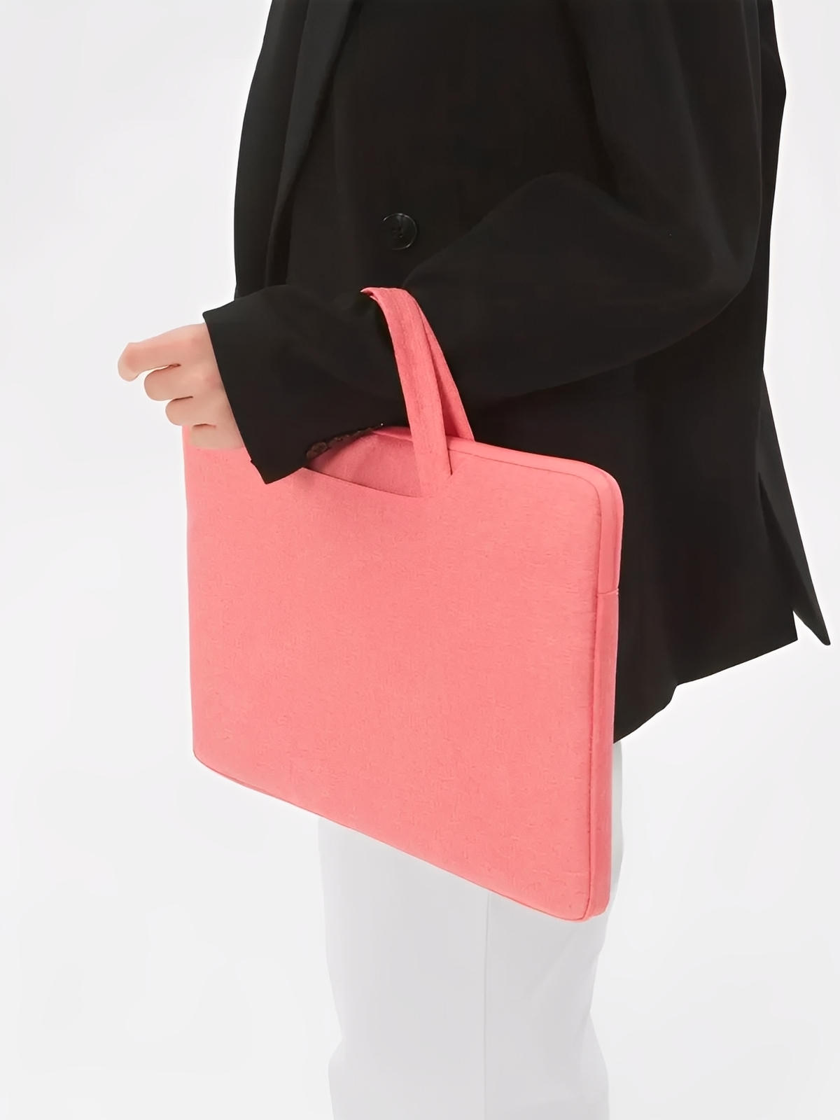 Housse pour ordinateur portable, poignée intégrée, design fin, anti - choc, format 15,6 pouces, sac de pc, modèle Nora - Housse - Rose 12"