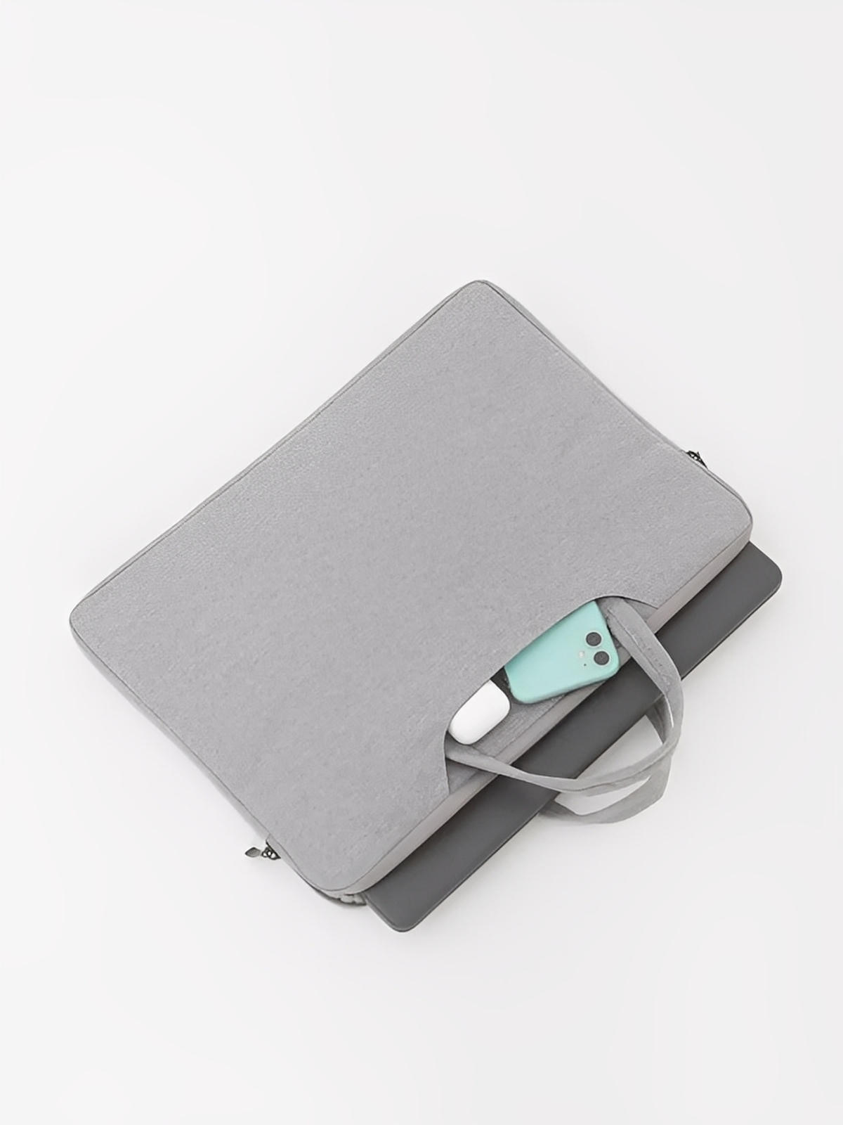 Housse pour ordinateur portable, poignée intégrée, design fin, anti - choc, format 15,6 pouces, sac de pc, modèle Nora - Housse - Gris 12"