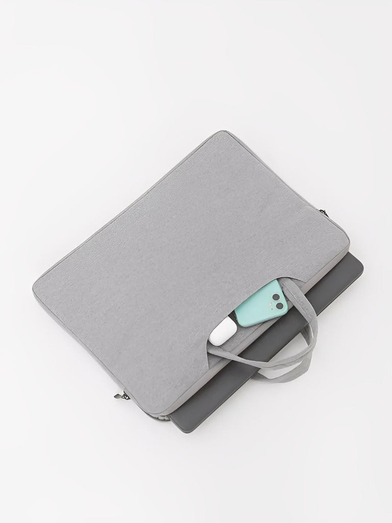 Housse pour ordinateur portable, poignée intégrée, design fin, anti - choc, format 15,6 pouces, sac de pc, modèle Nora - Housse - Gris 12"