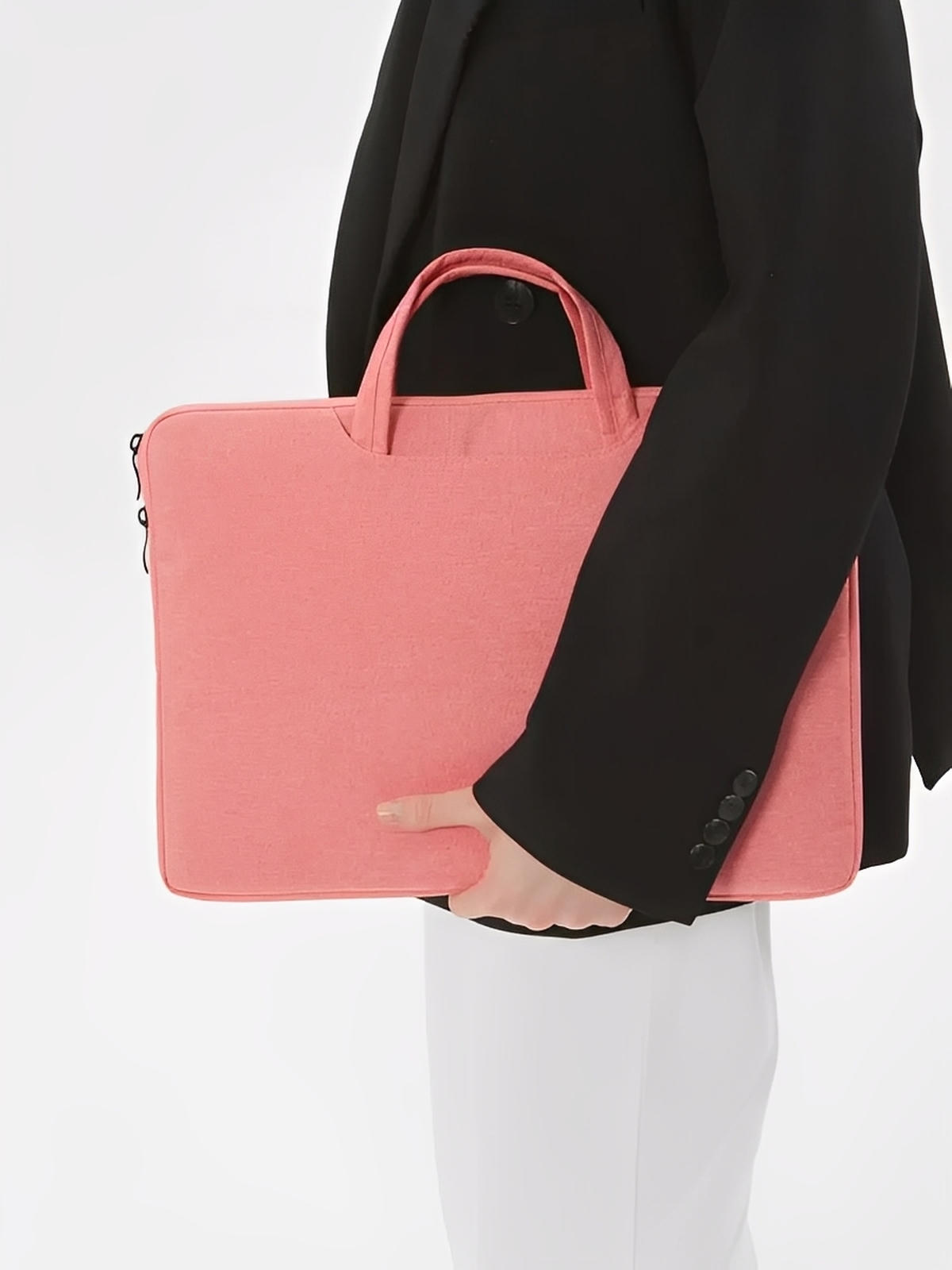 Housse pour ordinateur portable, poignée intégrée, design fin, anti - choc, format 15,6 pouces, sac de pc, modèle Nora - Housse - Rose 12"