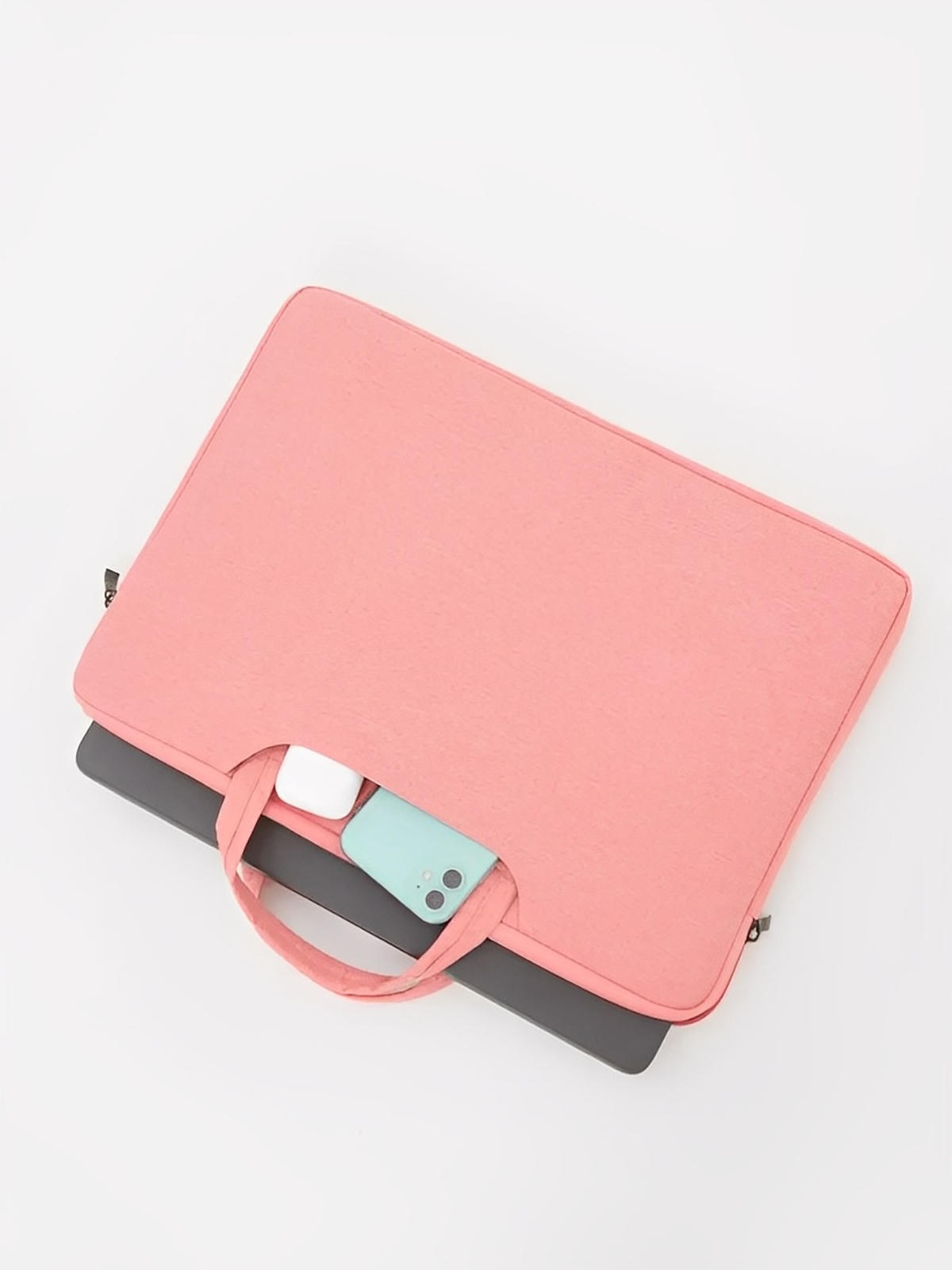 Housse pour ordinateur portable, poignée intégrée, design fin, anti - choc, format 15,6 pouces, sac de pc, modèle Nora - Housse - Rose 12"