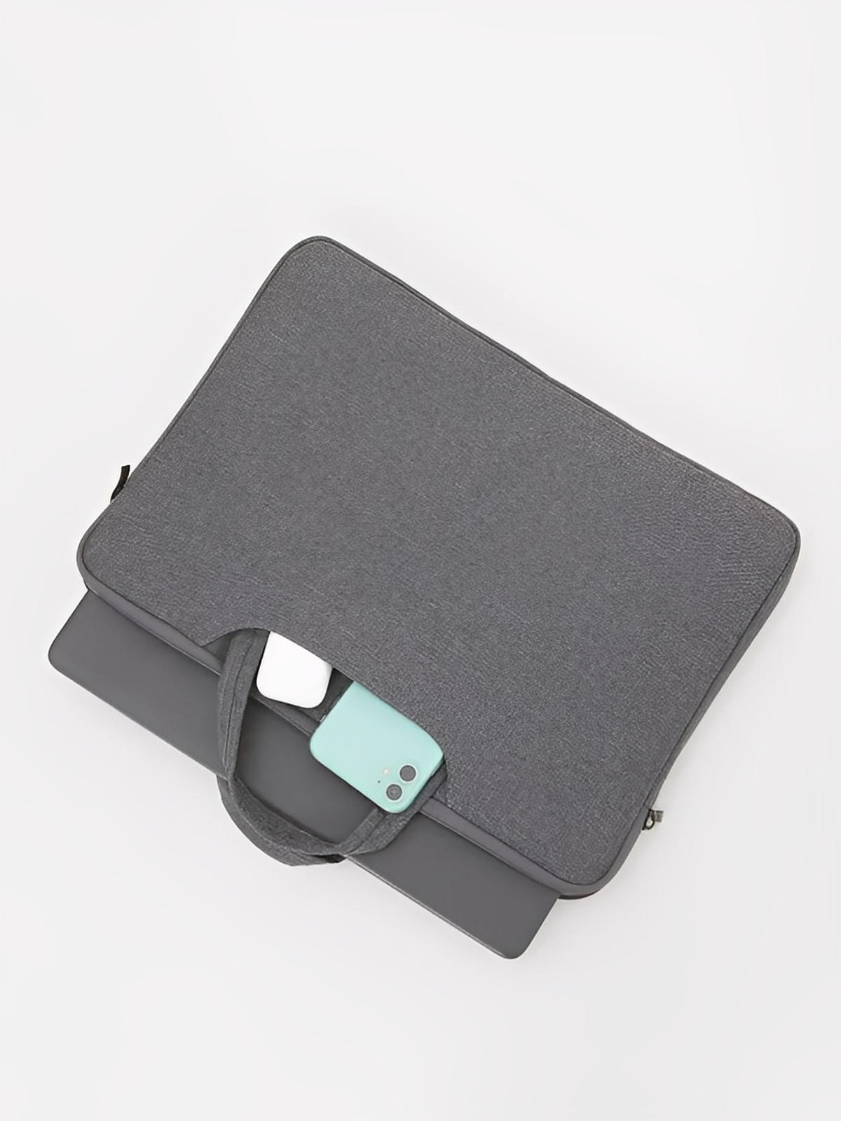 Housse pour ordinateur portable, poignée intégrée, design fin, anti - choc, format 15,6 pouces, sac de pc, modèle Nora - Housse - Gris foncé 12"