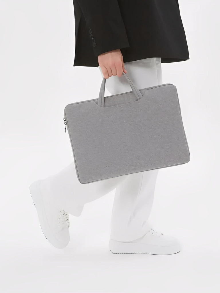 Housse pour ordinateur portable, poignée intégrée, design fin, anti - choc, format 15,6 pouces, sac de pc, modèle Nora - Housse - Gris 12"