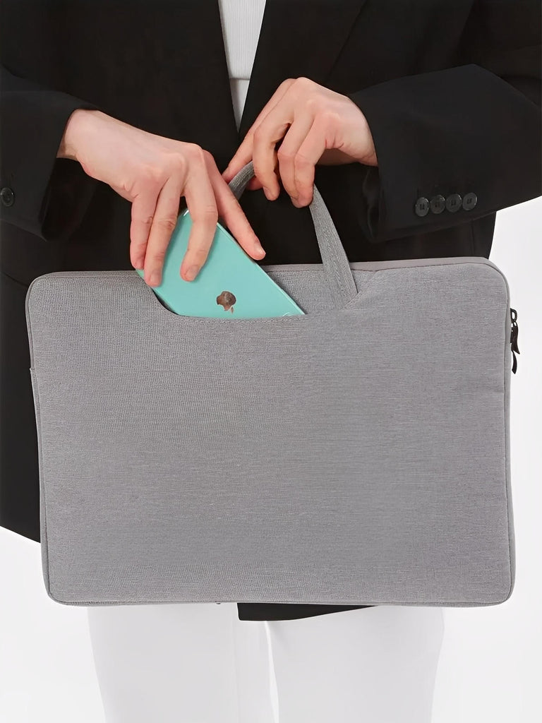Housse pour ordinateur portable, poignée intégrée, design fin, anti - choc, format 15,6 pouces, sac de pc, modèle Nora - Housse - Gris 12"