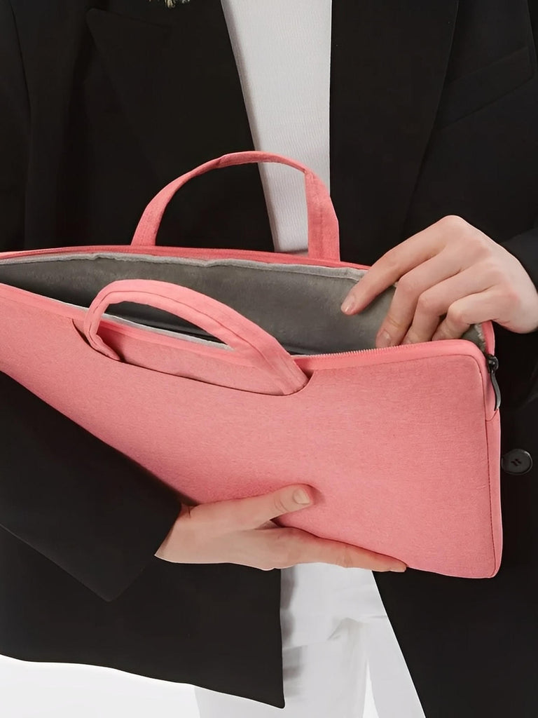 Housse pour ordinateur portable, poignée intégrée, design fin, anti - choc, format 15,6 pouces, sac de pc, modèle Nora - Housse - Rose 12"