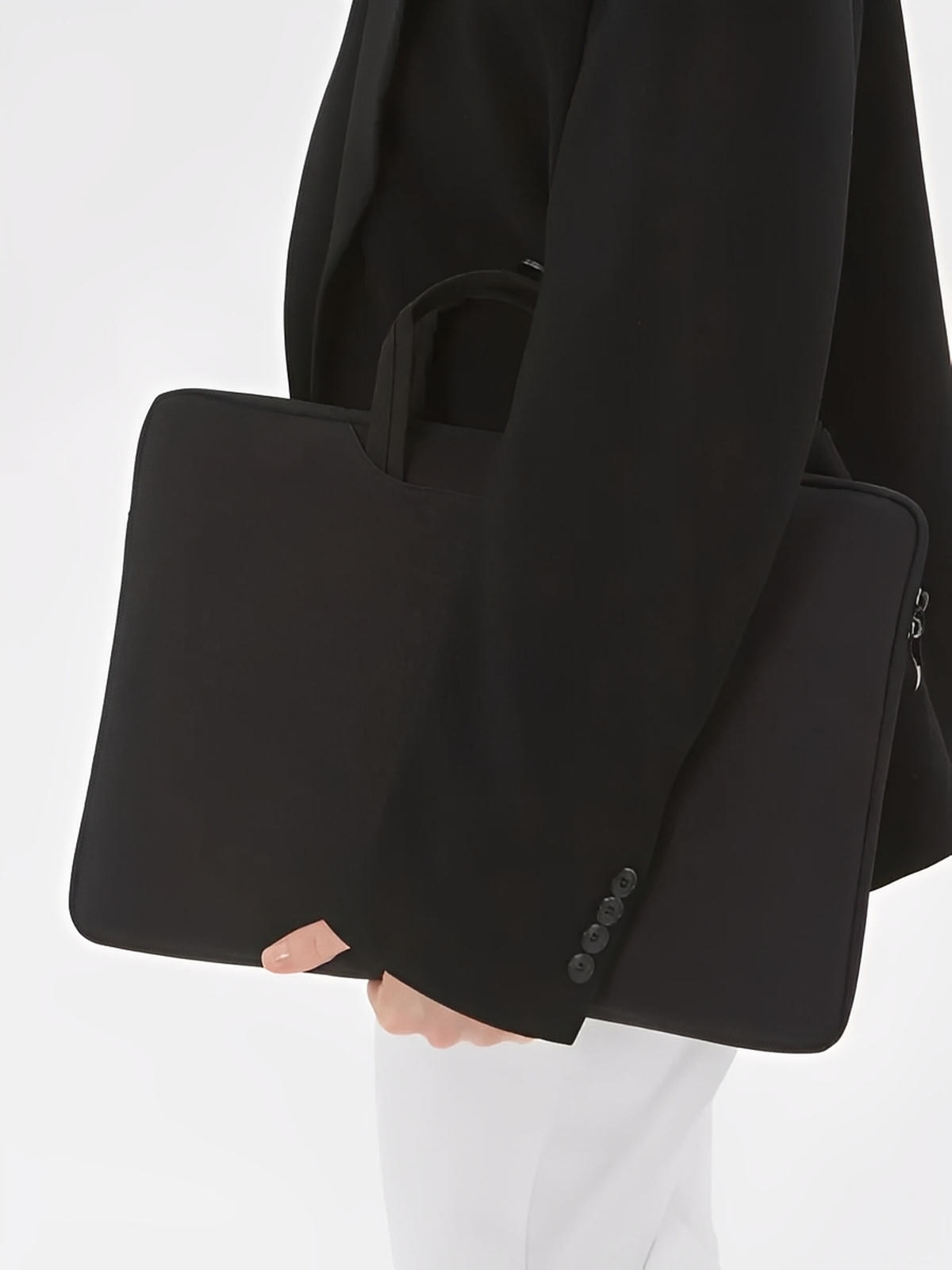 Housse pour ordinateur portable, poignée intégrée, design fin, anti - choc, format 15,6 pouces, sac de pc, modèle Nora - Housse - Noir 12"